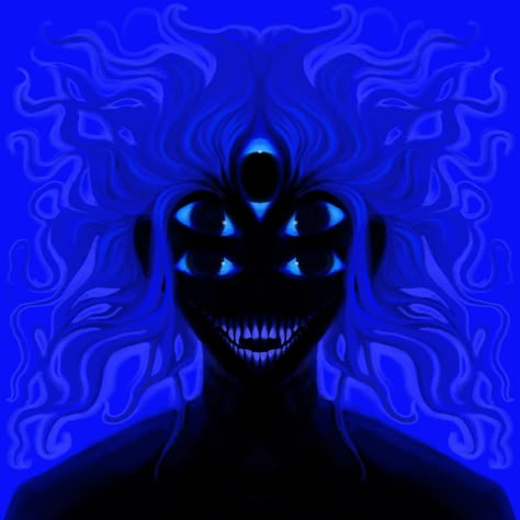 In the moment - - - - - - - #surreal #surrealist #portrait #portraitart #oc #characterart #character #eyes #eyesdrawing #dreamcore #weirdcore #unreality #sketch #digitalart #darkart #darkillustration #blueart #blueaesthetic #strange #eldritch Lots Of Eyes Drawing Creepy, Multiple Eyes Character Design, Weirdcore Character Design, Breakcore Art, Eldritch Horror Oc, Blue Eye Art, Eldritch Being, Eldritch Art, Void Oc