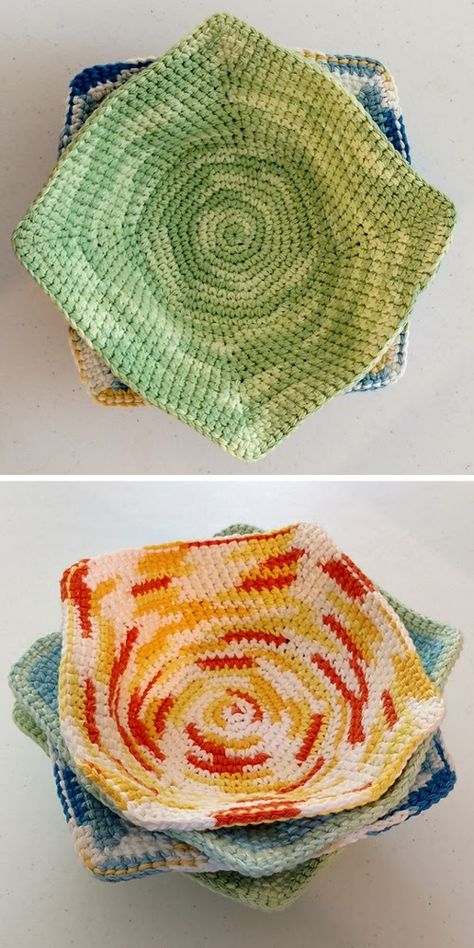 Crochet Bowl Cozy, Crochet Hot Pads, Crochet Bowl, Cozy Crochet Patterns, Confection Au Crochet, Crochet Cozy, Bowl Cozy, Crochet Potholders, Clothes Crochet