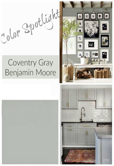 Color Spotlight: Benjamin Moore Coventry Gray – Remodelaholic Benjamin Moore Coventry Gray, Benjamin Moore Kitchen, Color Spotlight, Small Basement Remodeling, Coventry Gray, Grey Wall Color, Small Basement Remodel, Benjamin Moore Gray, Interior Paint Colors Schemes