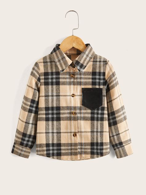 Multicolor Preppy  Long Sleeve Polyester Plaid Shirt Embellished Non-Stretch Spring/Fall Toddler Boys Clothing Toddler Boy Shirts, Toddler Fall, Boys Plaid, Boys Shirt, Kids Boutique, Toddler Boy Outfits, Pocket Shirt, Boys Clothing, Boys Shirts