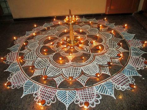 Tat Asmi Prabhu - Light of Lights. KARTHIGAI DEEPAM. God is Light, and Light is God. Aham Brahmasmi, Kolam Dots, Deepam Kolam, 3d Rangoli, Karthigai Deepam, Find God, Diwali Decorations At Home, Colorful Rangoli, Rangoli Borders