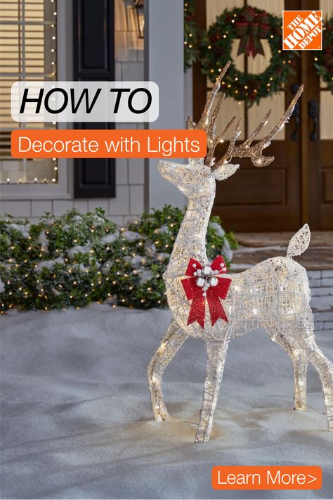 Make this holiday season extra special when you decorate with Christmas lights from The Home Depot. Peruse the selection of lights; string, icicle, net, novelty and mini lights to brighten up your home inside and out. Tap to explore more. Outdoor Christmas Lights On Trees With Snow Flake Lights, Beautiful Outdoor Christmas Lights North Star, Exterior Christmas Lights Walmart, Best Lights To Make Tree Brighter And Twinkle, Best Outdoor Christmas Lights Lowe's, Outdoor Christmas Light Displays, Christmas Lights Inside, Sparkling Candle, Pre Lit Wreath