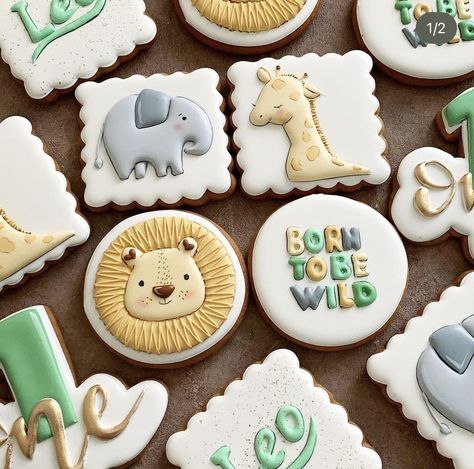 Lion Birthday Cake, Lion Cookies, Cookies Decoration, Lion Birthday, Animal Jungle, Baby Birthday Decorations, Baby Cookies, Cookies For Kids, Animal Cookies