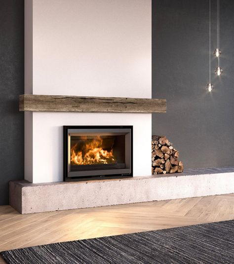 Pellet Stove Fireplace Insert, Pellet Fireplace, Wood Burning Insert, Design Camino, Modern Stoves, Log Burner Living Room, Wood Burning Fireplace Inserts, Inset Stoves, Wood Heater