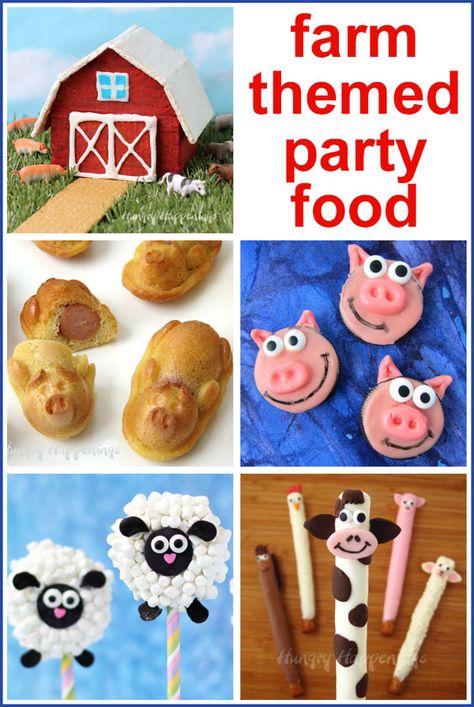 Farm Themed Party Food Ideas, Pig Shaped Food, Farm Themed Snacks Preschool, Farm Breakfast Party, Cow Themed Appetizers, Farm Animal Themed Food, Farm Animals Themed Birthday Party, Sheep Food Ideas, Highland Cow Food Ideas