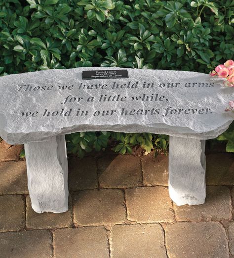 Grandpa Memorial, Stone Garden Bench, Pray Big, Unique Sympathy Gifts, Memory Garden, Memorial Gardens, Angel Garden, Memorial Garden Stones, Prayer Garden