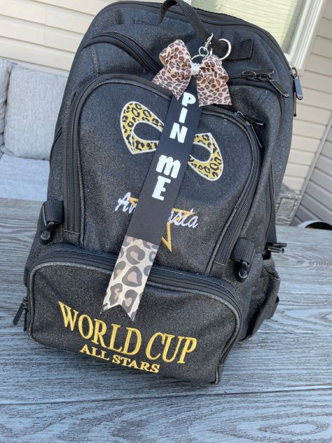 Cheerleader Essentials, Cheer Good Luck Pins, Cheer Summit, Nfinity Backpack, Cheer Pins, Cheer Aesthetic, Cheer Things, Cheer Team Gifts, Cheerleading Mom