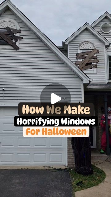 Clue Halloween Decorations, Halloween Boarded Up Windows, Diy Boarded Windows Halloween, Low Budget Halloween Decorations, Halloween Prop Diy, Spray Foam Halloween Decorations, Halloween Hacks Diy, Halloween Diy Props, Spray Foam Crafts