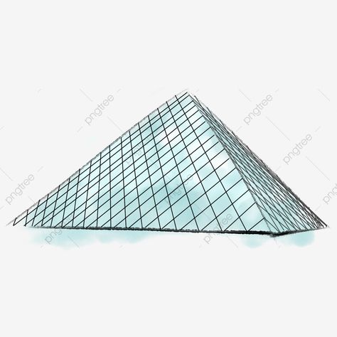 Louvre Pyramid Drawing, Louvre Drawing, Pyramid Illustration, Pyramid Tattoo, Glass Pyramid, I M Pei, Louvre Pyramid, Louvre Museum, The Louvre