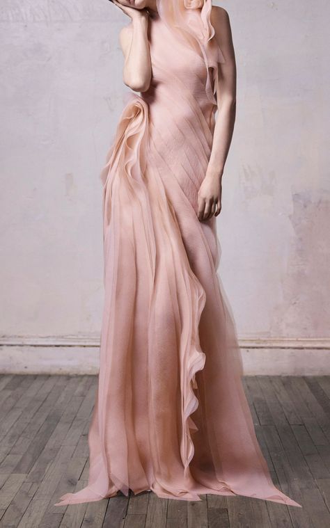 Draped Ruffled Organza Gown by Jason Wu Collection FW19 | Moda Operandi Petal Dress, Organza Gown, Organza Gowns, Style Hijab, Sleeveless Gown, Column Gown, Jason Wu, Vogue Paris, Looks Style