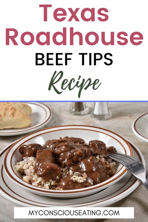 Texas Roadhouse Beef Tips in a dish Texas Road House Beef Tips Recipe, Copycat Texas Roadhouse Beef Tips, How To Make Beef Tips, Texas Roadhouse Brown Gravy, Texas Roadhouse Steak Bites, Beef Tip Recipes Easy, Texas Roadhouse Beef Tips And Gravy, Recipes For Beef Tips, Texas Roadhouse Beef Tips Recipe