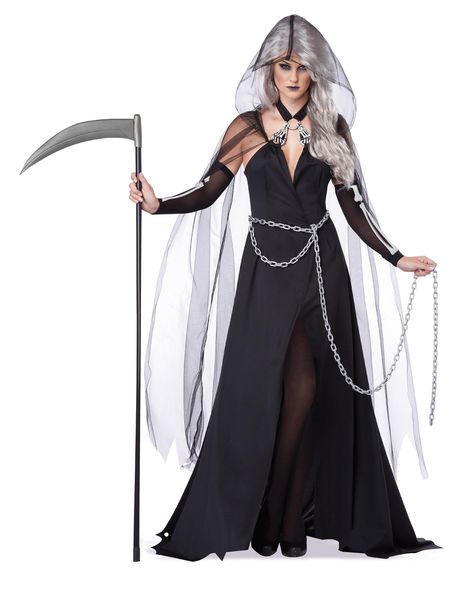 Lady Reaper, Grim Reaper Halloween Costume, Grim Reaper Costume, Reaper Costume, California Costumes, Witch Halloween Costume, Scary Halloween Costumes, Scary Costumes, Halloween Fancy Dress