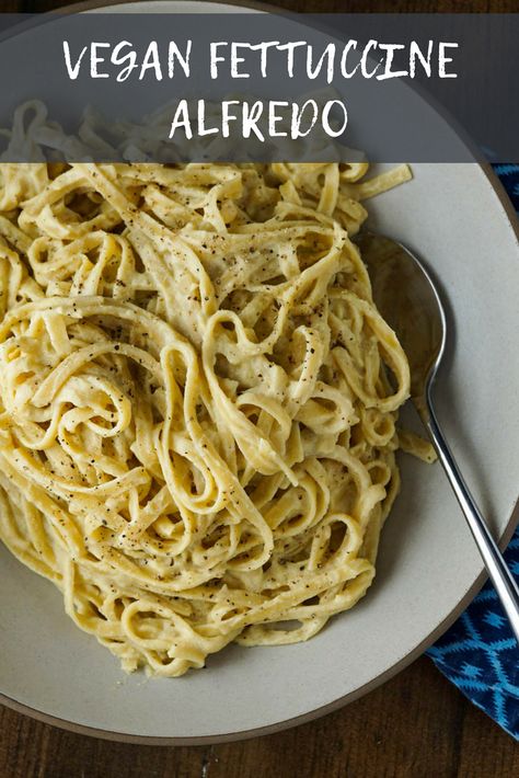 Vegan Fettuccine Alfredo Recipe | The body of this creamy vegan Alfredo sauce comes from both cauliflower and cashews, so the liquid you use to steam them doesn’t matter too much. Whatever you do, make sure the nut milk has no added flavoring. (Read the ingredient list to be sure.) As you would with most pasta dishes, reserve some of the cooking liquid to help loosen the sauce.	  #vegan #veganrecipes #veganinspiration #seriouseats #recipes Fettucini Alfredo Recipe, Vegan Fettuccine, Vegan Fettuccine Alfredo, Fettuccine Alfredo Recipe, Vegan Alfredo Sauce, Vegan Pasta Dish, Vegan Alfredo, Fettuccine Alfredo Recipes, Vegan Pasta Recipes