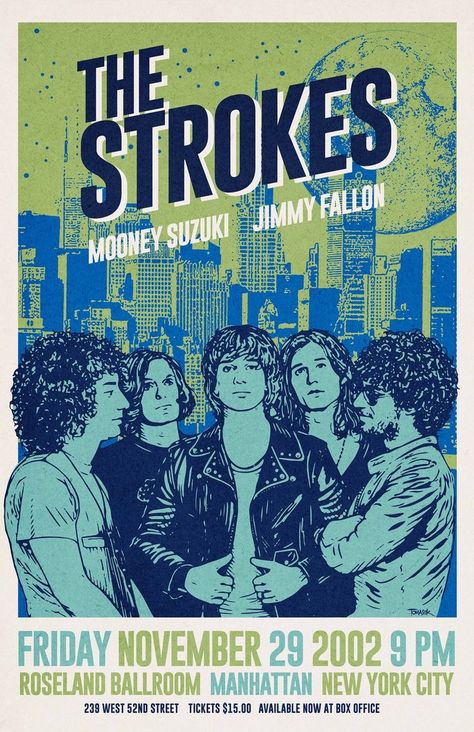 Tour Poster, The Strokes, Concert Poster, New York, Band, Concert, Canvas, Music, Art