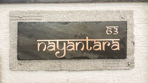 Nameplate's  By Indian Autumn #Nayantara White Name Plates For Home, Apartment Name Plate Design, Nameplates Design Ideas For Home Indian, Name Plates For Home Indian, Home Names Ideas Indian, House Names Ideas Indian, Nameplates Design Ideas For Home, Indian Houses, Door Name Plates