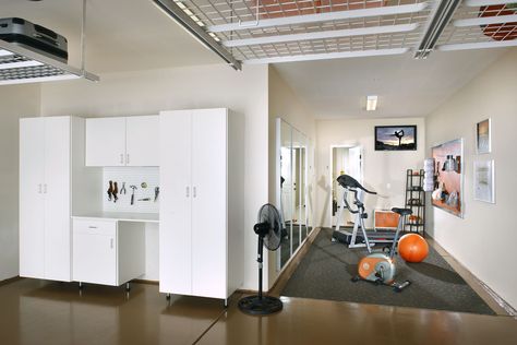 Tandem Garage Ideas, Garage Gyms Ideas, Home Gyms Ideas Garage, Gym Organization, Town House Plans, Basement Gym Ideas, Home Gym Organization, Garage Gyms, Garage Man Cave Ideas