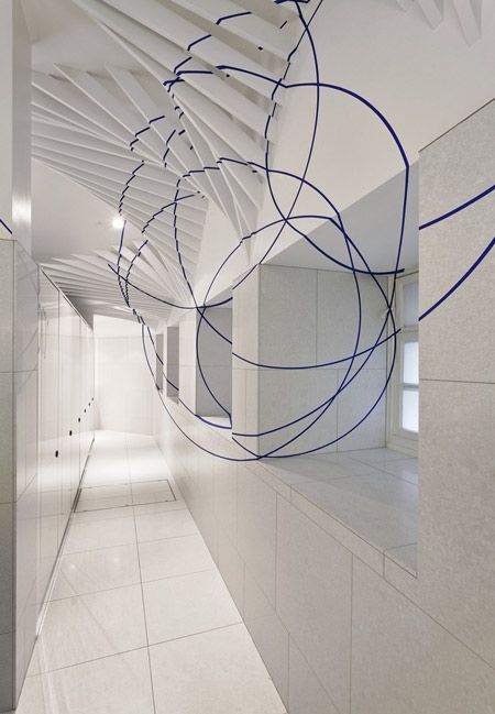 V&A washrooms by Glowacka Rennie Ceiling Graphics, Ladies Toilet, Corridor Design, Art Concepts, Environmental Graphic Design, Design Library, Bathroom Solutions, Ceiling Installation, Scenic Design