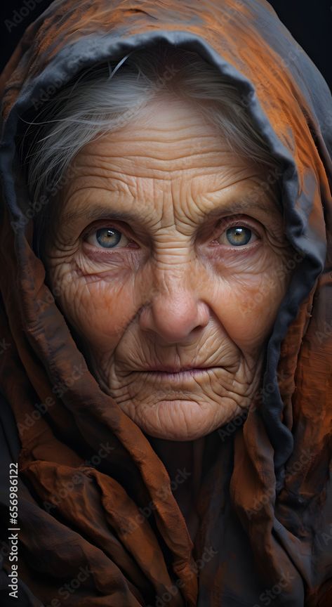 Portrait Painting Reference Photo, Old Woman Photo, Old Woman Drawing, Old Woman Portrait, Old Woman Face, Old Eyes, Grandma Photos, Woman Stock Photo, Close Up Portrait