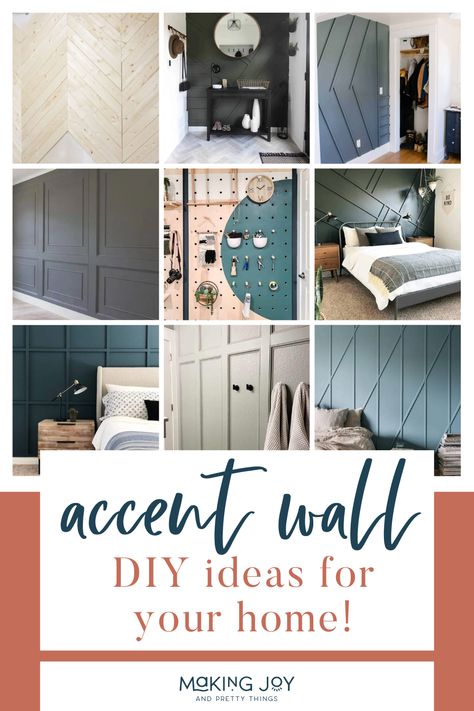 Are you looking for an easy way to add more character to your home? Try an accent wall like one of these wood feature wall ideas! Farmhouse Accent Wall, Feature Wall Ideas, Accent Wall In Kitchen, Wood Feature Wall, Herringbone Wall, Accent Wall Ideas, Accent Wall Designs, Entry Wall, Reclaimed Wood Dining Table