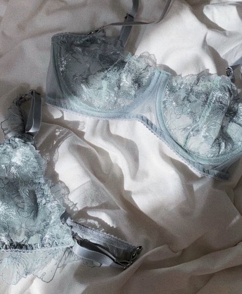 Blue Lingerie Aesthetic, Lingerielook Aesthetic, Lingerie Aesthetic, Cute Pjs, Light Blue Aesthetic, Blue Lingerie, Blue Bra, Aesthetic Blue, Something Blue