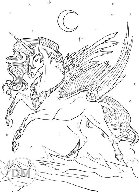 Pegasus Outline, Unicorn Coloring Pages Free Printable, Halloween Unicorn Coloring Pages, Pegasus Coloring Pages, Unicorn Rainbow Coloring Pages, Cat Unicorn Coloring Pages, Unicorn Picture, Unicorn Paint, Farm Coloring Pages