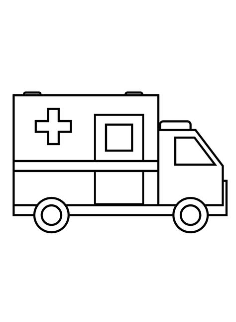 Ambulance Coloring Pages - Coloring Pages For Kids And Adults Ambulance Crafts For Preschool, Ambulance Coloring Page, Ambulance Drawing, Ambulance Clipart, Ambulance Craft, Pumpkin Carving Pattern, Summer Safety, Safety Week, Lunch Notes