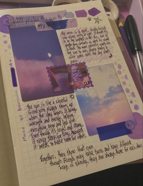 Not a purple aesthetic girly but I'm just making a use of my birthday gift cuz i appreciate it (it was a set of scrapbook stuff) 😭🙏 #journal #scrapbook #scrapbooking #purple #aesthetic #gift #art #lavender #friends My Birthday Gift, Birthday Purple, Aesthetic Journaling, Book Birthday, You Are The Sun, Lavender Aesthetic, Aesthetic Girly, Aesthetic Gift, Bullet Journal Design Ideas