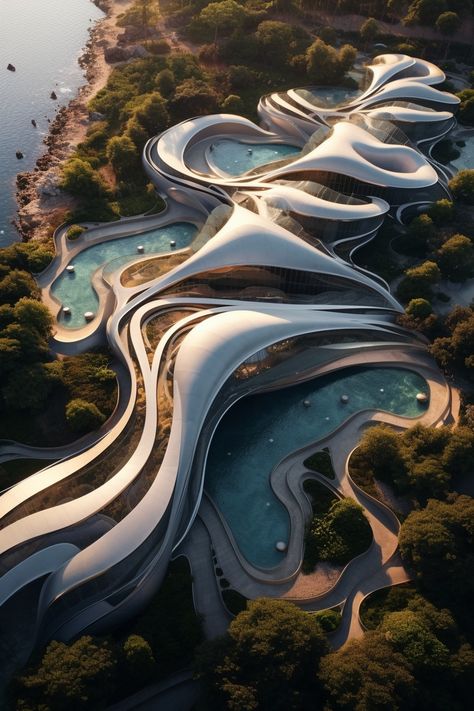 Water And Architecture, Ocean Inspired Architecture, Waves Architecture, Marine Architecture, Ocean Architecture, Wave Architecture, Sea Architecture, Water Architecture, Architecture Beautiful