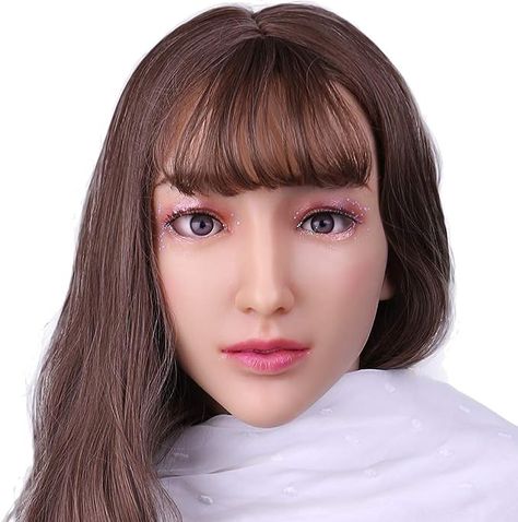 Minaky Soft Silicone Realistic Female Head Mask Hand-made Face for Crossdresser Transgender Costumes Disguise 3G Female Mask Realistic, Body Female, Silicone Masks, Female Mask, Head Mask, Costume Masks, Female Head, Costume Mask, Costume Shop