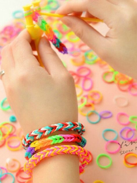 Our Loom Bands are Lab Tested and 100% Safe. Free from Latex, Phthalates & Lead . WARNING: Choking Hazard. Keep out of reach of children under 3 years. Woven Bracelet Diy, Rubber Band Charms, Loom Band Bracelets, Diy Educational Toys, Loom Band, Homemade Bracelets, Best Friend Bracelets, Rubber Band Bracelet, Cheap Beads