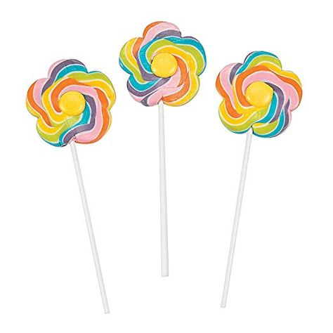 Amazon.com : Flower-Shaped Swirl Pops (12 Piece) Large Rainbow Fat-Free : Grocery & Gourmet Food Lollipop Cookies, Planting A Rainbow, Hard Candy Molds, Lollipop Party, Swirl Lollipops, Chocolate Crinkles, Candy Brands, Peppa Pig Birthday, Free Candy