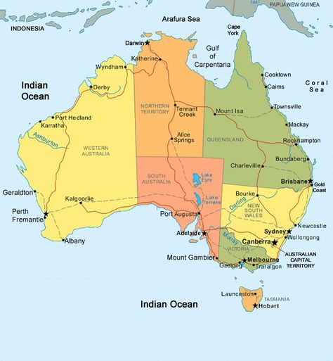 Map of Australia Noosa Australia, Australia History, Kings Island, 7 Continents, Australia Map, Parc D'attraction, Northern Territory, Brisbane Australia, Sea And Ocean