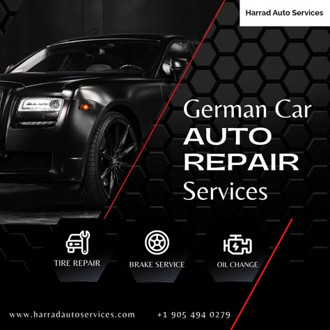 Harrad Auto Services is the best car mechanic in Brampton. We have all kinds of auto repair services and auto maintenance services for all types of german cars in Ontario like Porsche, Mercedes-Benz, BMW, Audi, and Volkswagen. Auto Repair Shop Marketing, Car Wash Prices, 1st Gen Cummins, Shop Banner Design, Truck Mechanic, Cars Poster, Car Advertising Design, Car Leasing, Automotive Ads