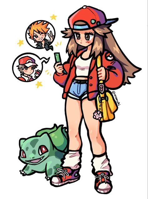 Pokemon Trainer Outfits, Old Pokemon, Green Pokemon, Pokemon Adventures Manga, Trainers Girls, Oc Pokemon, Pokémon Black And White, Pokemon Manga, Pokemon Waifu