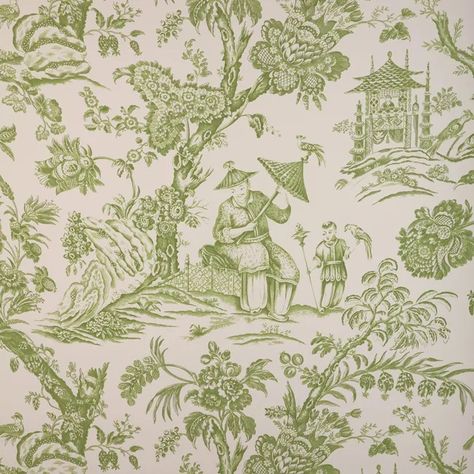 Marcel - Leaf | Kravet Brunswig And Fils, Chinoiserie Drapes, Chinoiserie Print, Leaf Fabric, Shade Canopy, Chinoiserie Wallpaper, Leaf Coloring, Fabric Houses, Drapery Hardware