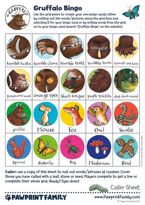 Gruffalo Party Games, The Gruffalo Activities Preschool, Gruffalo Activities Preschool, Gruffalo Games, Julia Donaldson Party, The Gruffalo Eyfs Activities, Gruffalo Activities Eyfs, Gruffalo Pictures, Gruffalo Craft