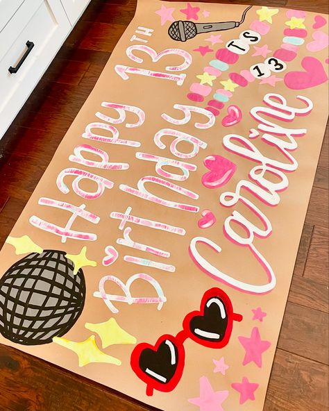 Birthday banner for the Swifties✨ Taylor Swift Birthday Banner, Custom Birthday Banner, Birthday Banners, Diy Birthday Banner, Custom Birthday Banners, Birthday Painting, 21st Bday Ideas, Easy Birthday, Taylor Swift Birthday