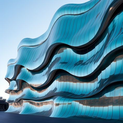 Water Facade Architecture, Translucent Material Architecture, Computational Design Architecture, Water Inspired Architecture, Ocean Inspired Architecture, Ocean Architecture Concept, Fluidity Architecture, Water Architecture Concept, Water In Architecture