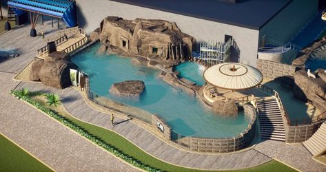 Planet Zoo African Penguin Habitat, Planet Zoo Penguin Habitat, Planet Zoo Otter Habitat, Planet Zoo Game, Planet Zoo Building Ideas, Zoo Habitats Design, Planet Coaster Inspiration, Planet Zoo Exhibit, Planet Zoo Buildings