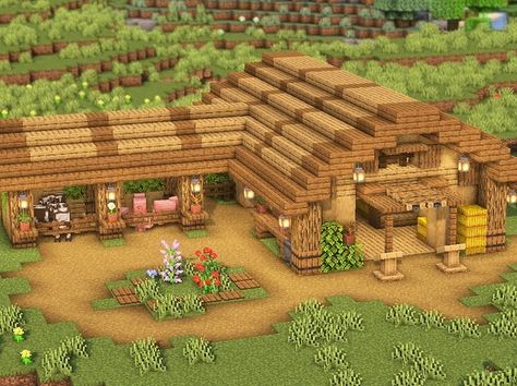 Minecraft Horse Pen Ideas, Sheep Farm Minecraft Ideas, Minecraft Pig Pen Ideas, Minecraft Sheep Pen Ideas, Horse Pen Minecraft, Pig Farm Minecraft, Pig Pen Minecraft, Sheep Pen Minecraft, Sheep Farm Minecraft