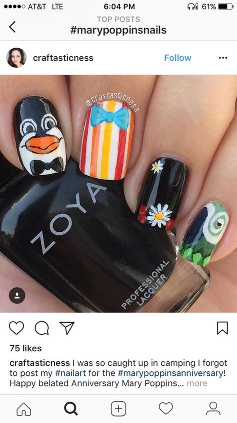 Nail Art Disney, Disney Nails, Get Nails, Mary Poppins, Us Nails, I Forgot, How To Do Nails, Nails Inspiration, Gel Nails