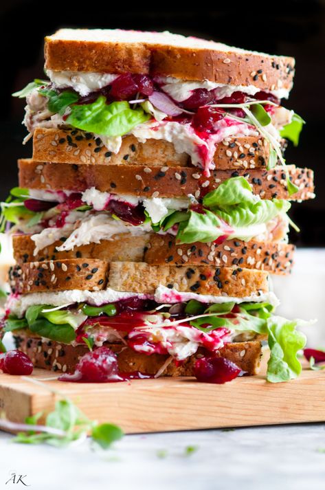 Cranberry Turkey Sandwich, Turkey Salad Sandwich, Cheese Turkey, Turkey Sandwiches Recipes, Cream Cheese Sandwiches, Best Egg Salad Recipe, Cranberry Turkey, Easy Egg Salad, Salad Cream