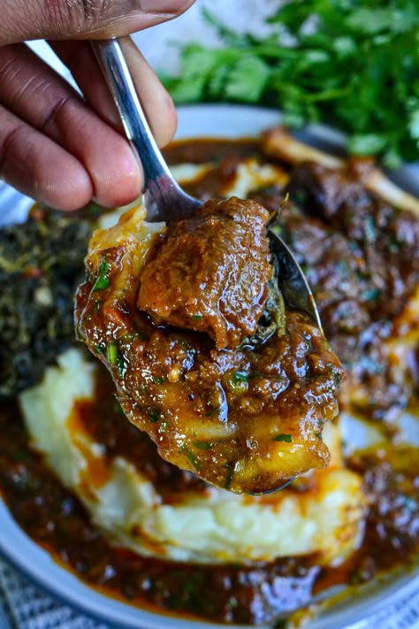 Oxtail And Mashed Potatoes, Braised Oxtails Recipes, Fufu And Oxtail, Healthy Oxtail Recipes, Stove Top Oxtail Recipes, Oxtail And Grits, Oxtail Instant Pot, Instant Pot Oxtails, Oxtail Oven Recipes