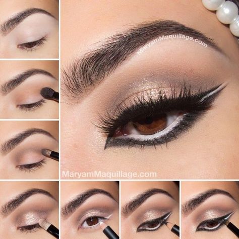 Arabic Makeup Tutorial, Makeup Arab, Arabic Eye Makeup, Smoky Eye Makeup Tutorial, Gold Eyeliner, Arabic Makeup, Best Natural Makeup, Natural Makeup Tutorial, Stunning Makeup