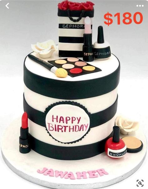 Sephora Birthday Cake, Skincare Birthday Cake, Sephora Cake Birthday, Sephora Birthday Party, Sephora Cake, 13th Bday Cake, 13th Birthday Party Ideas For Teens, Cakes For Teenagers, Makeup Birthday Cakes