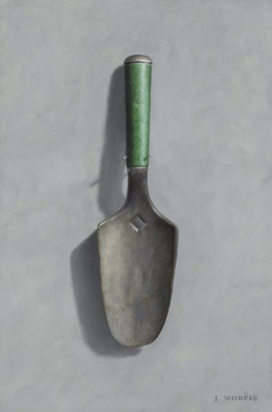 "Mom's Garden Trowel" • oil • by John Morfis • • • http://helloartsy.com/moms-garden-trowel-oil-painting/ 3d Mood Board, Tiny Canvas Paintings, Man Made Objects, Object Painting, Still Life Objects, Hand Trowel, Children Of Men, Oil Painting For Beginners, Hyper Realistic Paintings