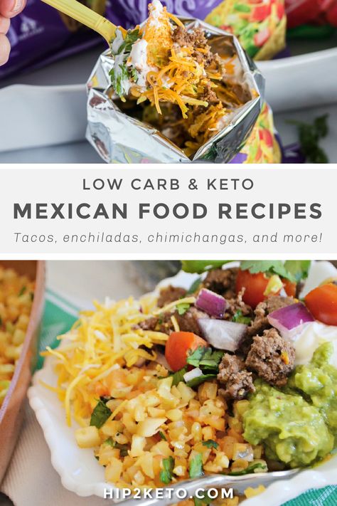 Low Carb Mexican Food, Taco Night Recipes, Keto Taco Salad, Chicken Fajita Casserole, Ground Beef Enchiladas, Slow Cooker Shredded Chicken, Low Carb Meats, Low Carb Mexican, Low Carb Tacos