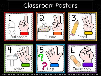 Classroom Hand Signals, Classroom Bathroom, Kindergarten Classroom Decor, First Year Teaching, Classroom Behavior Management, Whole Brain Teaching, Hand Gestures, Classroom Tools, Classroom Management Strategies