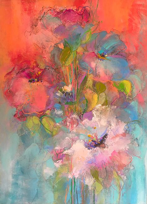 Outstretched Hand, Intuitive Artists, Pink Abstract Art, Abstract Flower Art, Abstract Floral Paintings, Abstract Floral Art, Vedic Art, Rose Pastel, Flower Art Painting