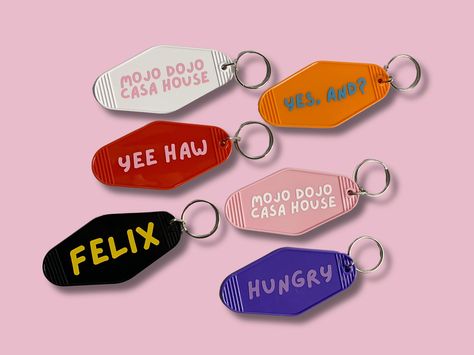 Hotel Keychain, Motel Key, Motel Keychain, Keychain Personalized, Yee Haw, Personalized Keychain, Keychain Gift, Color Pick, Key Holder